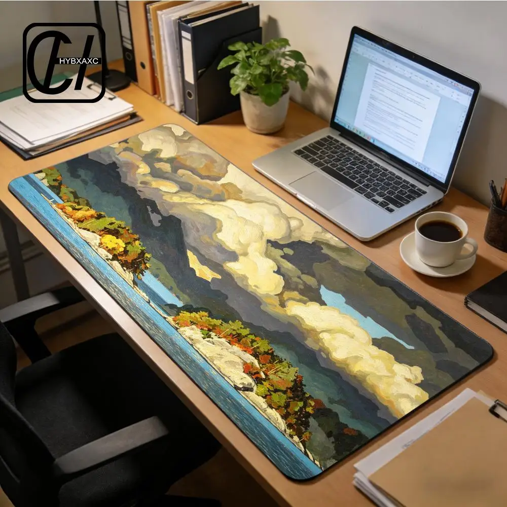 Landscape Art A.J. Casson Rough Weather Oxtongue Lake Mouse Pad Large Keyboard Mouse Desk Pad Non-Slip Rubber Gaming Mat XAXC