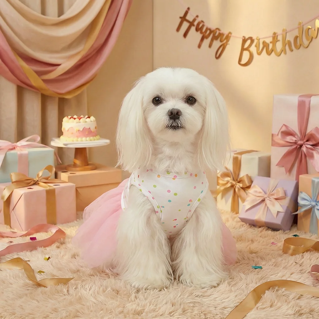 Vestido tul rosa fiesta cumpleaños para perros y gatos pequeños - imagen 4