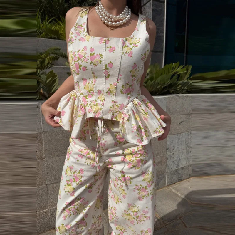 Amalfi Coast Pastel Floral Two-Piece Suit. S4502d66a50324d43905a944902d62b78s
