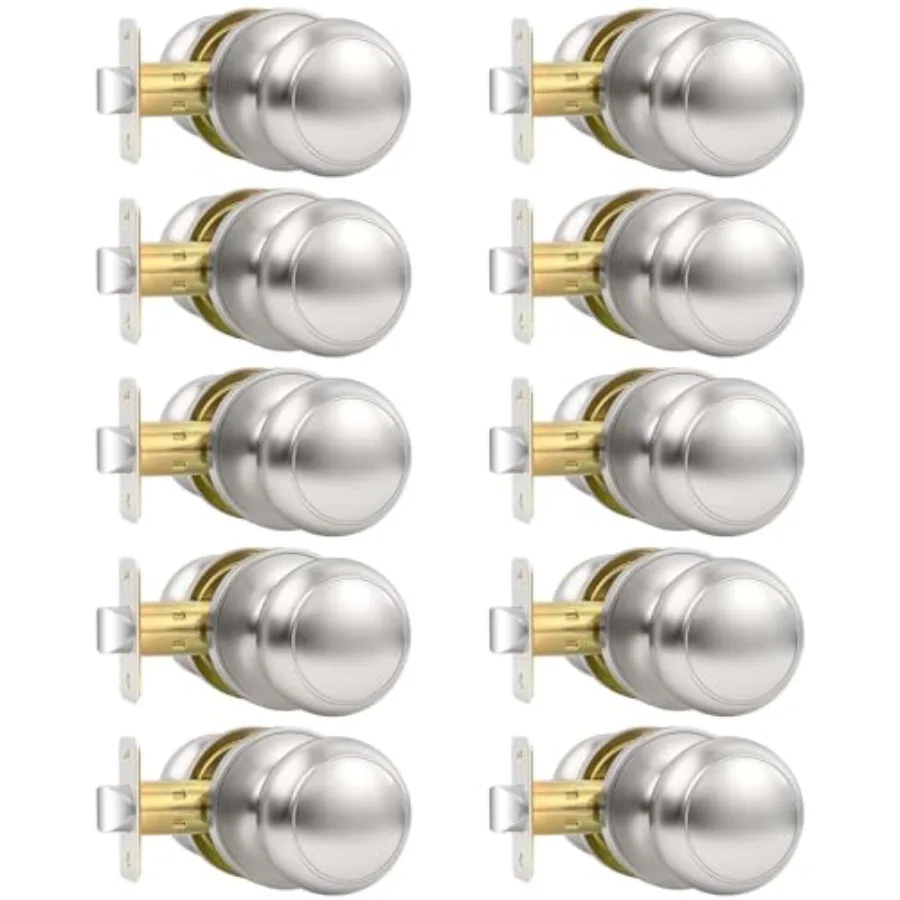 

Door Knob, Round Interior Door Knobs for Hallway Closet, Non-Locking Passage Door Knobs, Keyless Door Handles for Left/Right Ha