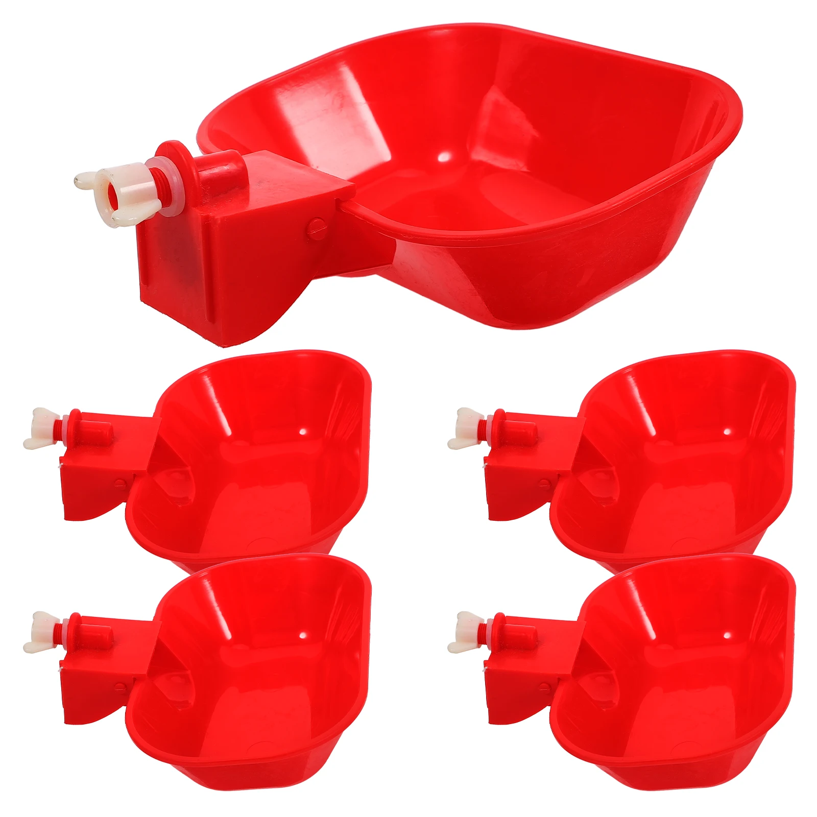 5pcs Chicken Duck Goose Water Bowls Automatic Drinkers Durable PP Leakproof Large Capacity Multi Animal Poultry Farming