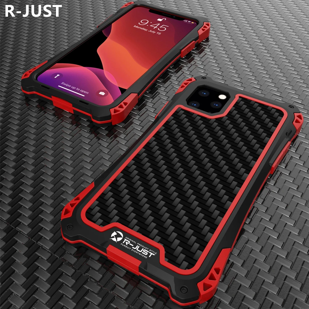 R-just Case For Iphone 13 pro Max Luxury Hard Metal Aluminum Alloy Tpu Silicon Shockproof Armor Phone Cover For Iphone 13 Mini