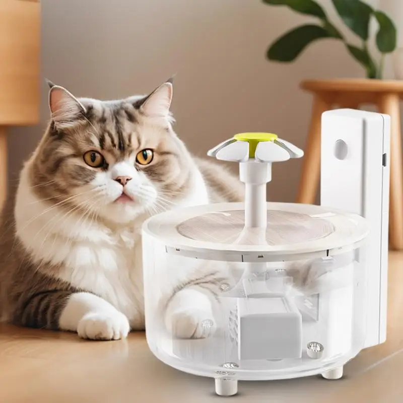 Cat Water Fountain Wireless 53Oz/1.5L Pet Water Fountain Water Feeder Quiet Large Capacity With Motion Sensor For Indoor Cats