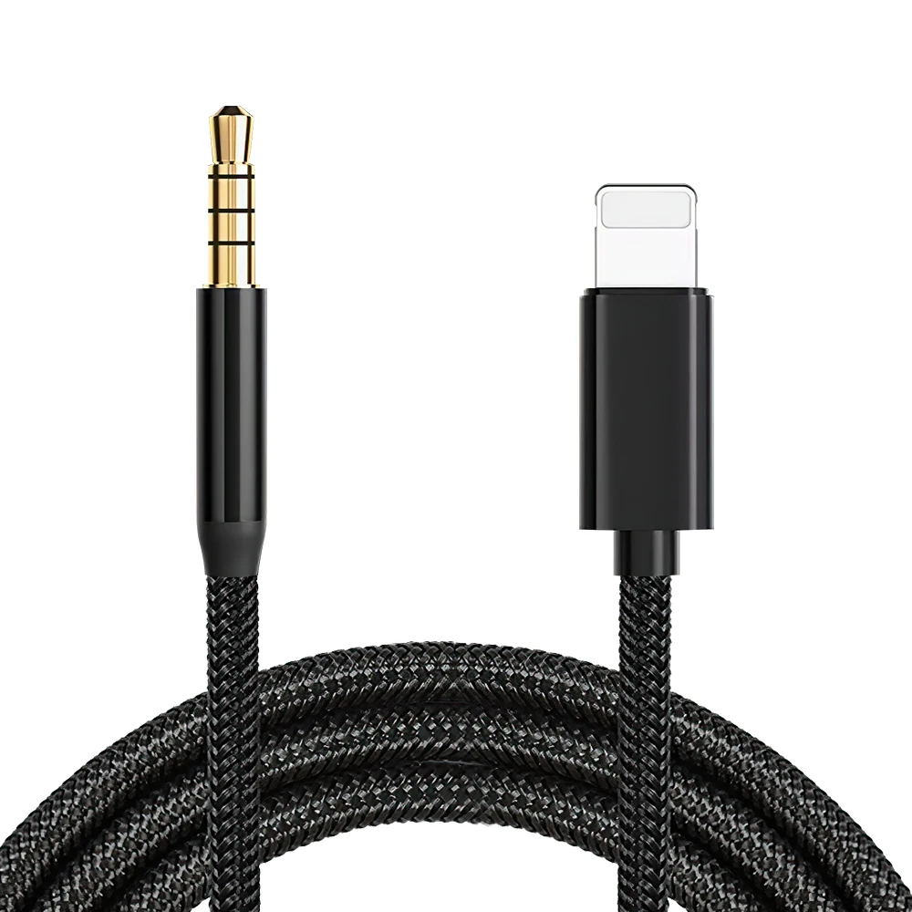 Cavo Aux Da 3.5 Mm Per IPhone 14/13/12 E Altri – Jack Audio Con DAC, 1 Metro, Treccia Nylon, Bianco