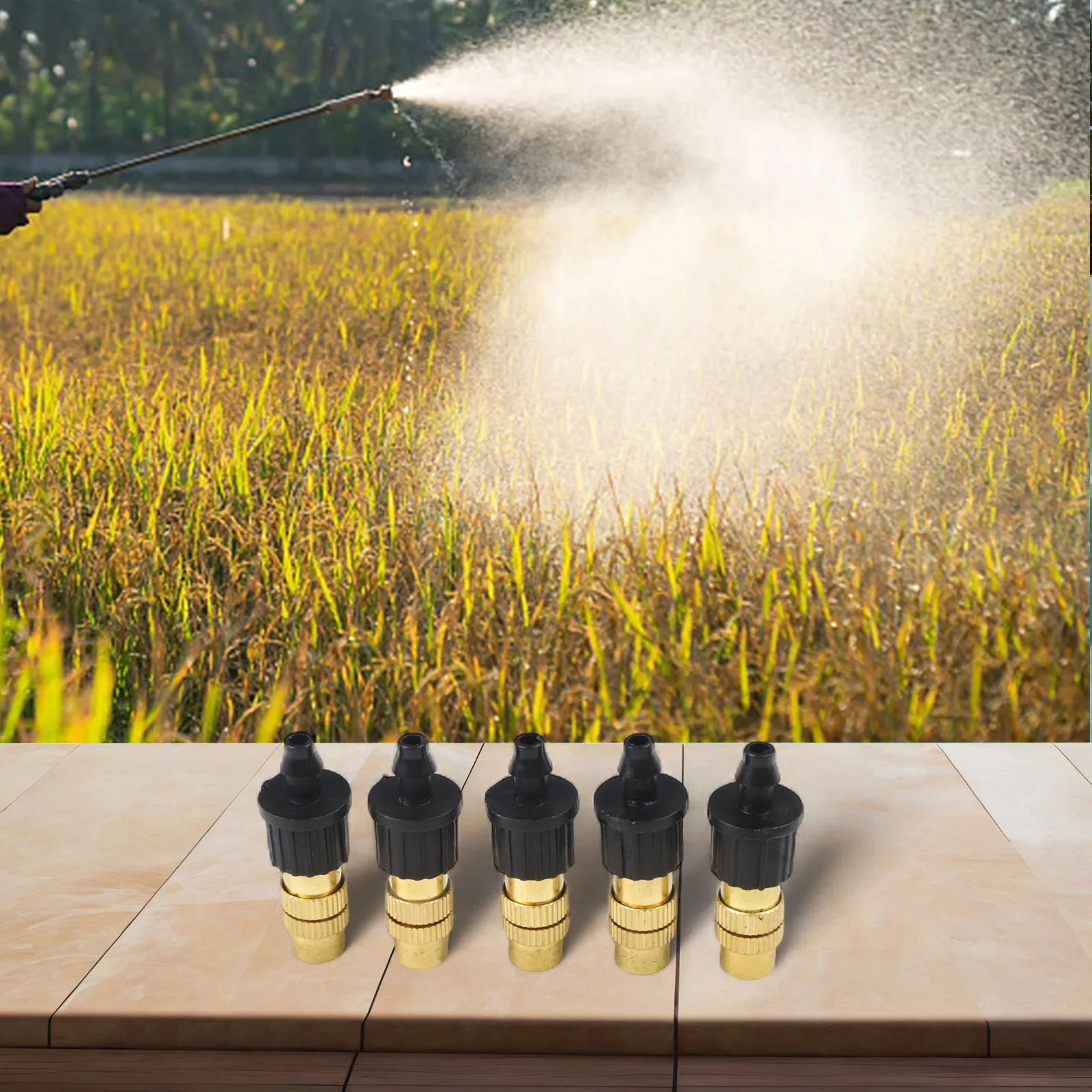 Outdoor Gardening Adjustable Misting Nozzles Garden Humidification Outdoor Gardening Tools Set Compatible With 47mm Hoses