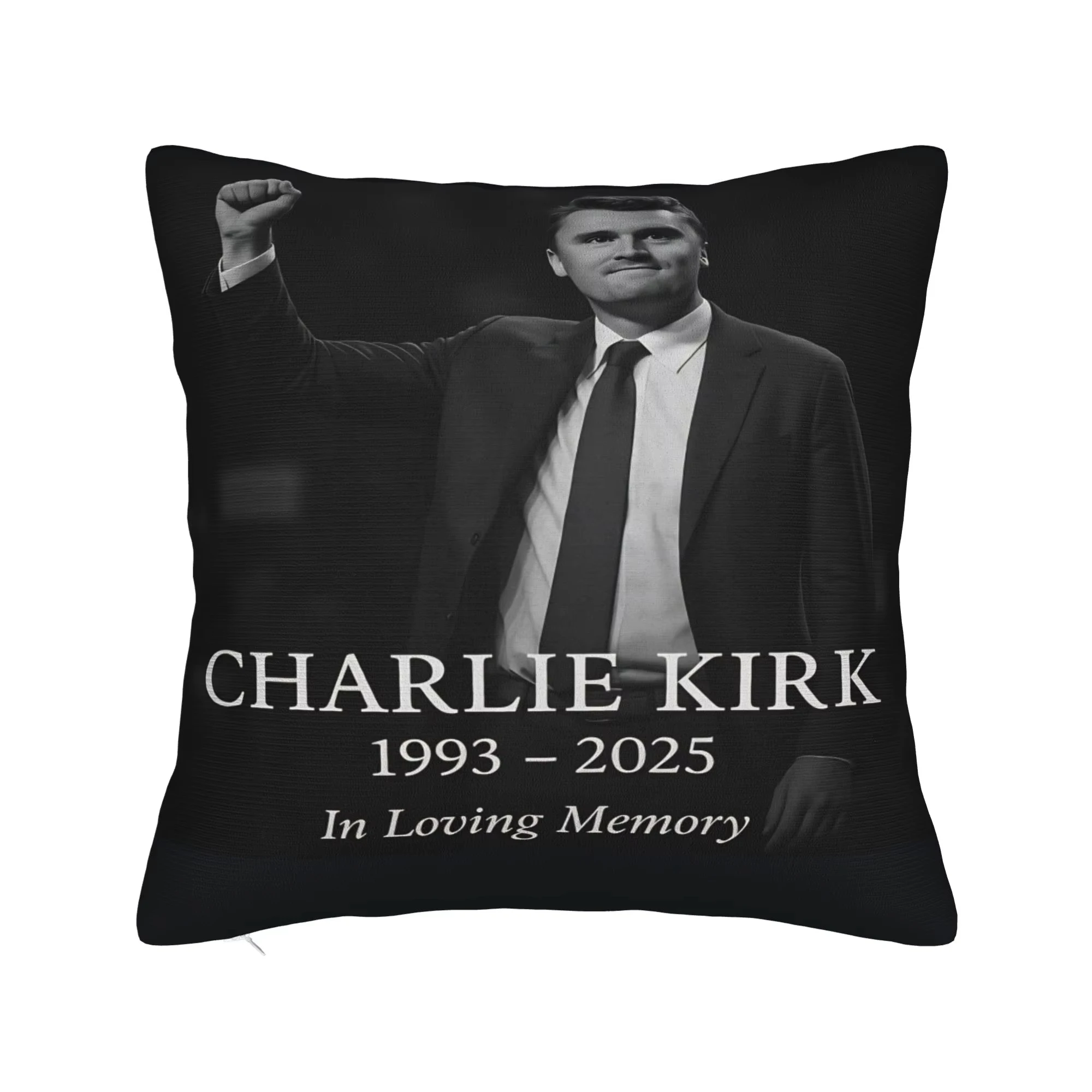 Dubbelzijdige Charlie Kirk R.I.P kussensloop, vintage zachte kussensloop voor bank en slaapkamer decor