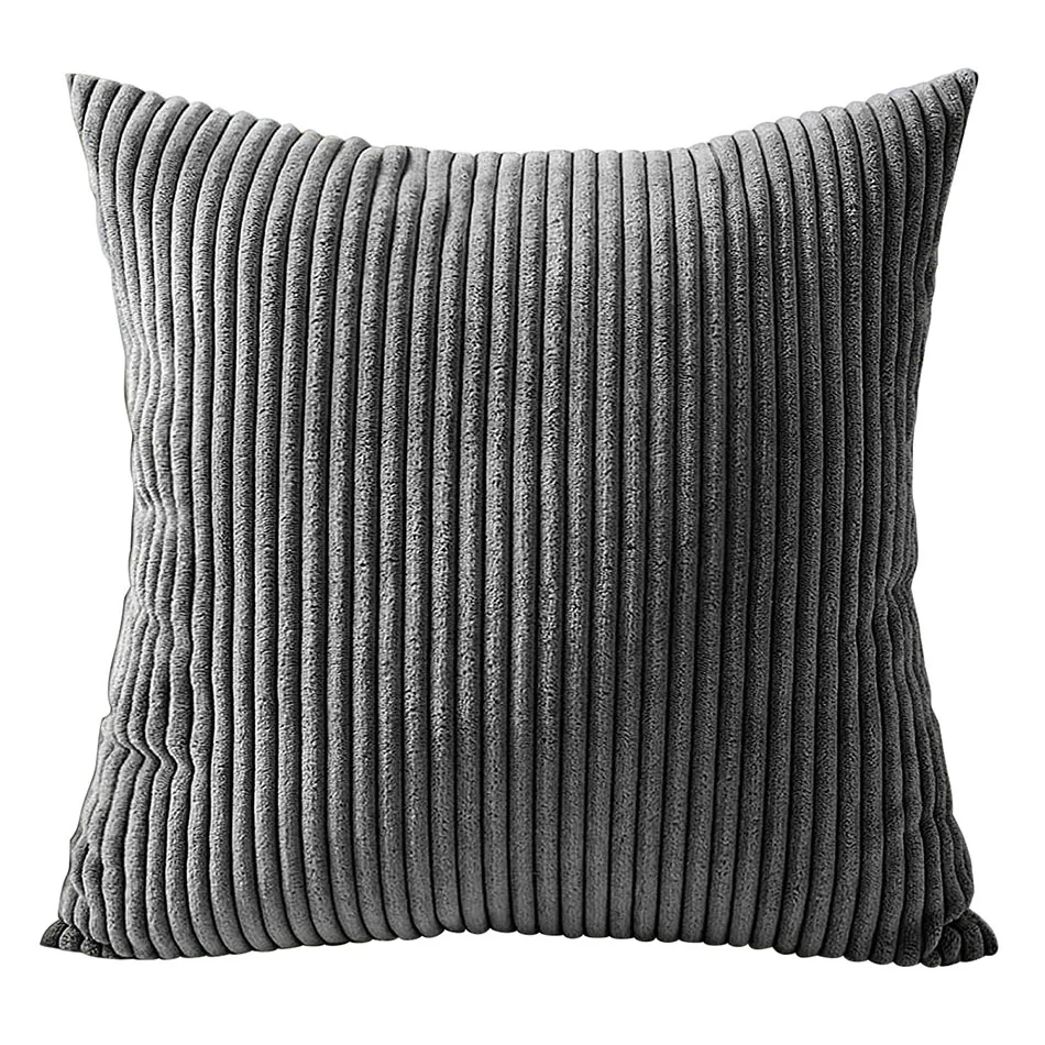 

Corduroy Cushion Cover Supersoft Home Decor Pillow Covers Plain Striped Throw Pillow Case for Sofa Bed Living Room Decoration