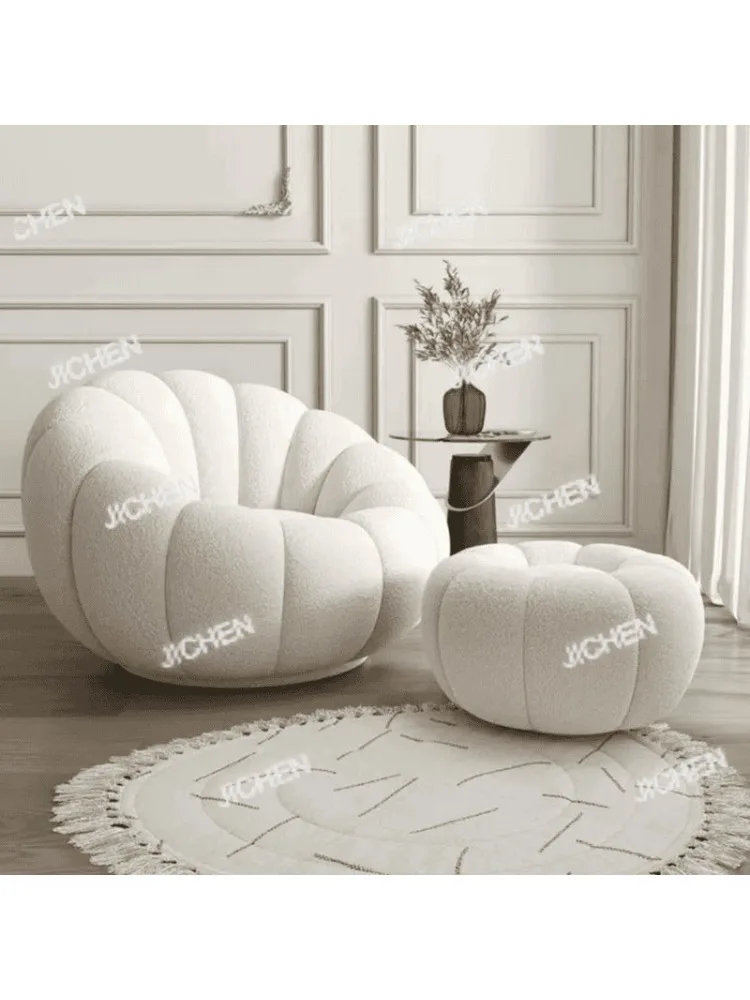 JC Lazy Pumpkin Sofa Sleepable and Reclining Lounge Chair Living Room Small Apartment Swivel Sofa Chair