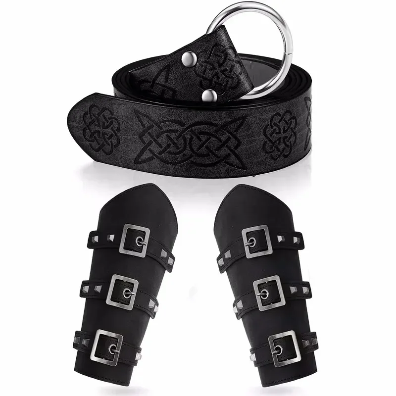 Sky02 코스프레 파티 남자 의상 가죽 중세 어깨 Pauldron Knight 조정 가능한 버클 펑크 어깨 갑옷 커버 Cape88Ji