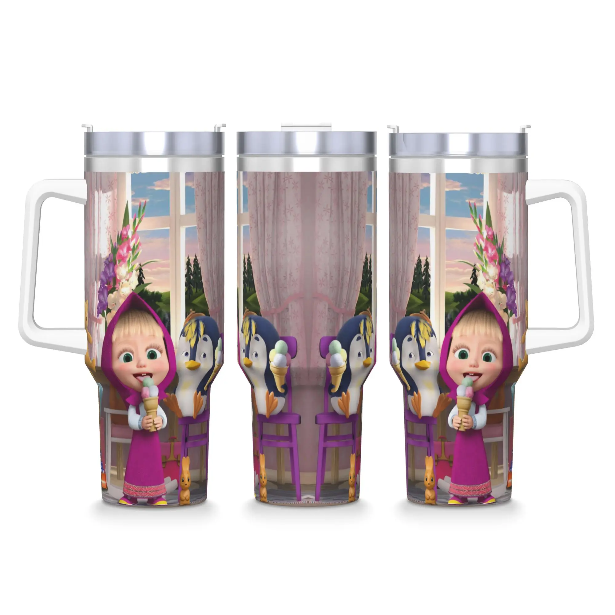 

Stainless Steel Tumbler M-Masha and The Bears Coffee Mug Leakproof Cold and Hot Car Mugs Travel Custom Water Bottle