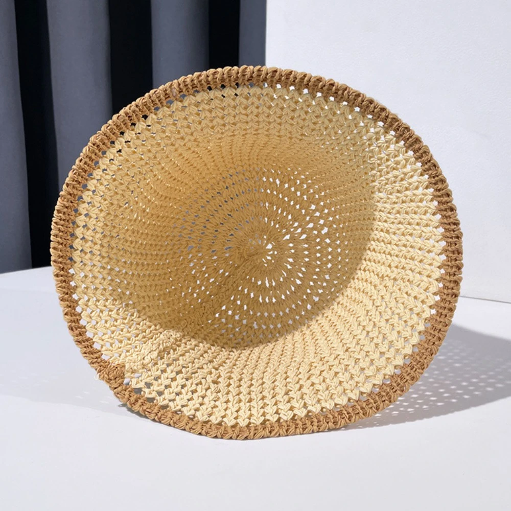 Japanese Style Simple Fisherman Hat Foldable Braid Sunscreen Women's Caps Breathable Daily Vacation Outdoor Bucket Hats Gorras
