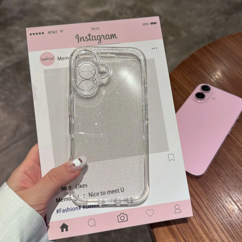 Luxury Glitter Transparent Bling Case For iPhone 11 12 13 14 15 16 Pro Max X XR XS 7 8 Plus Shockproof Soft Bumper Cover image 6