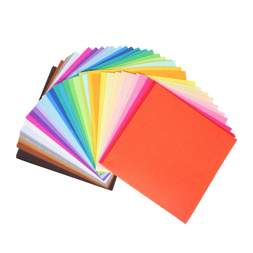 40 個のフェルト布片高級正方形 DIY クラフト作成材料子供用快適な色褪せない縫製用品