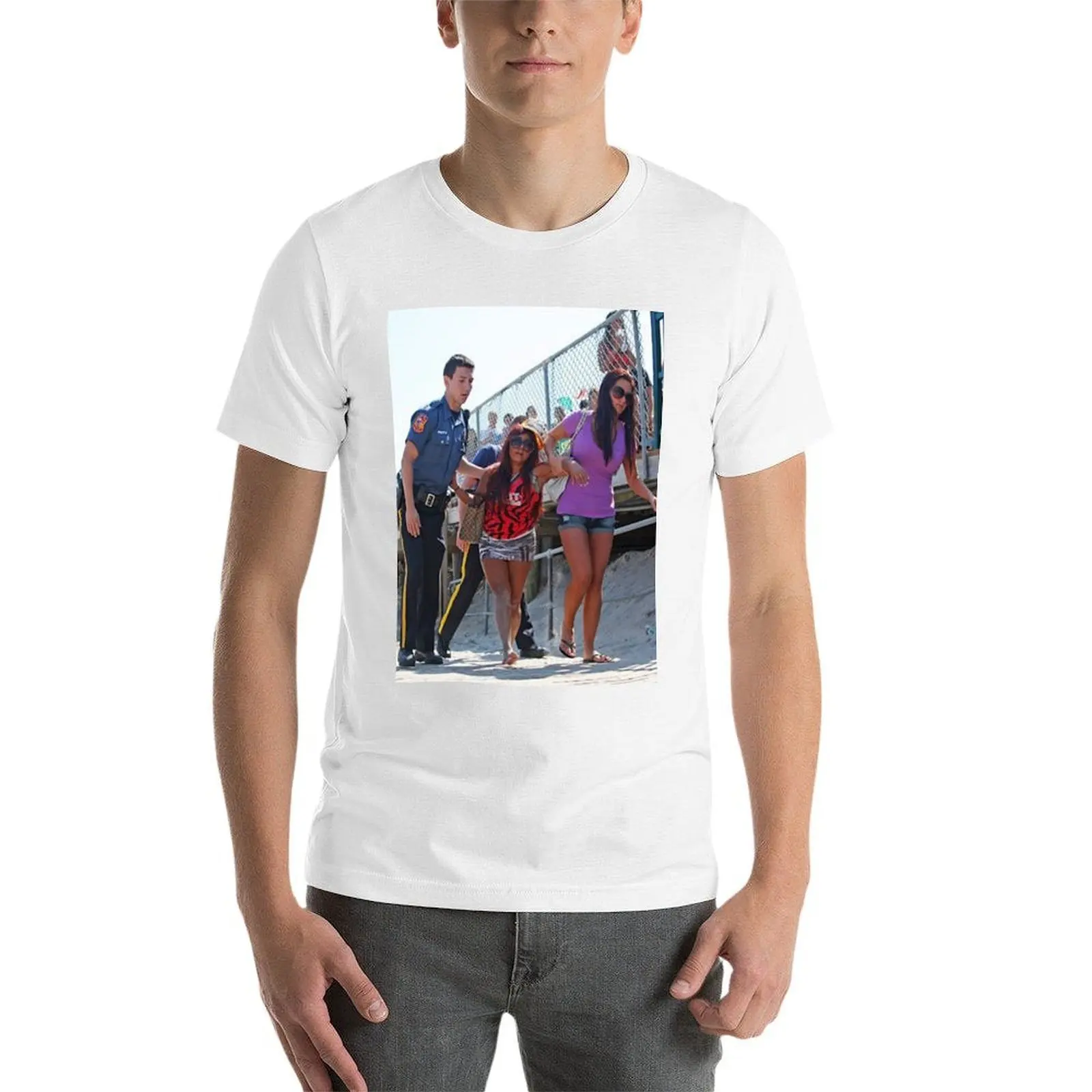 سنوكي اعتقال على الشاطئ تي شيرت رجالي تي شيرت قطن 100% جرافيك تي شيرت للرجال تي شيرت #4