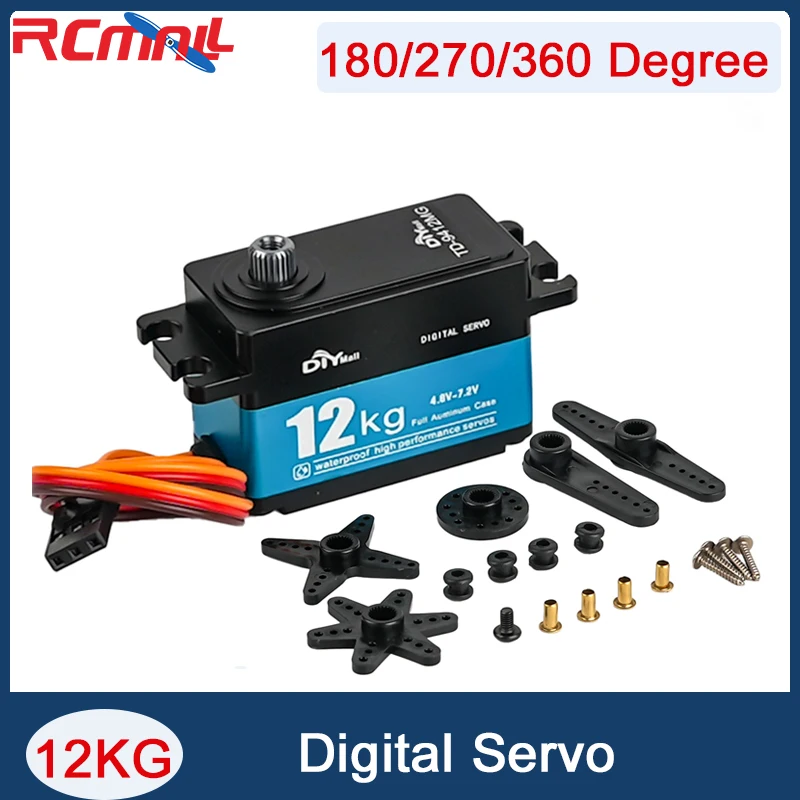 TD-9412MG Digital Servo แรงบิดสูงโลหะเต็มรูปแบบแปรงคาร์บอนมอเตอร์ 12KG 180/270/360 องศา 4.8-8.4V สําหรับ 1:10 1:8 RC รถหุ่นยนต์ DIY