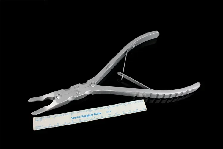 Medical double joint bone biting pliers bone scissors 24cm straight curved garden head bone scissors olecranon pliers