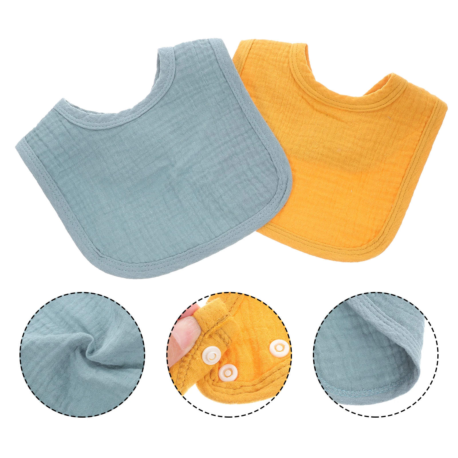 

2pcs Baby Bibs Newborn Infant Feeding Drooling Towels Cotton Unisex Teething Bib Bandana Bibs 0-6 Months Toddler Kids