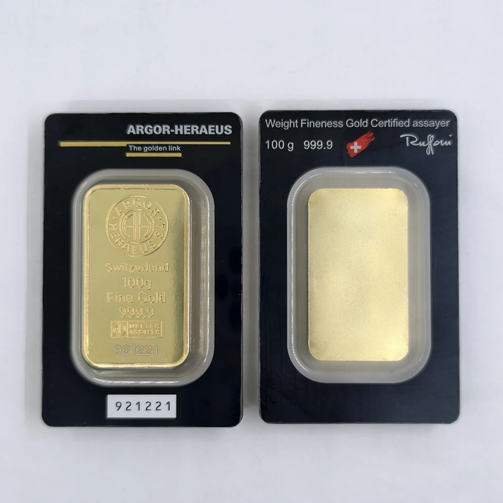 Koperen staaf 1g/2,5g/10g/20g/1oz/50g Niet-magnetisch Zwitsers verguld staafje met uniek serienummer Cadeau Munt Ambachten Souvenir
