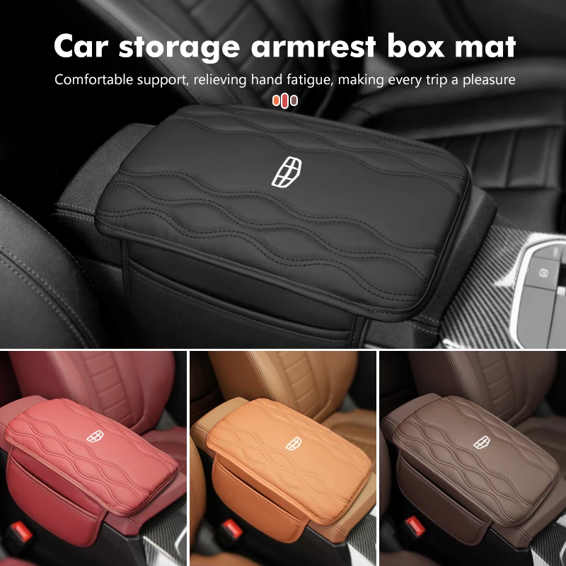 Car Center Armrest Box Pad Storage Pocket Armrest Case Cushion For Geely Monjaro Atlas Tugella Geometry C Coolray Emgrand ec