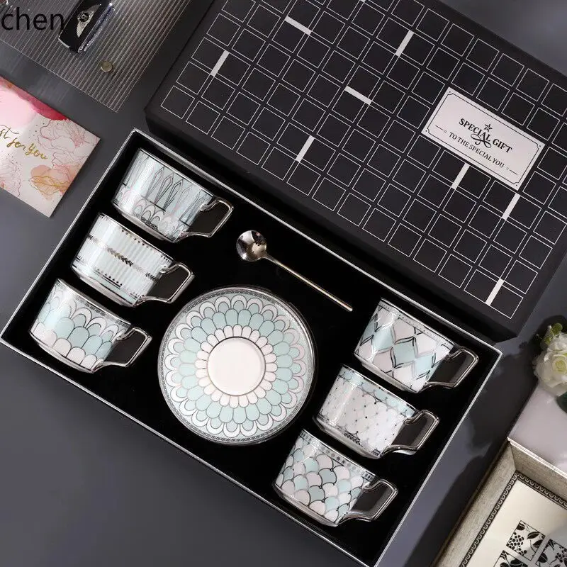 YFY  coffee cup exquisite wedding housewarming gift exquisite afternoon tea cup suit hardcover gift box gift