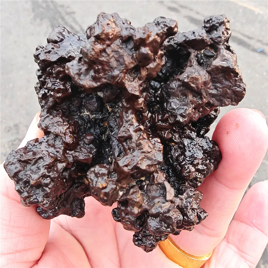 Real Natural Black Diamond Stone Crystal Prophecy Rock Specimens Carbonado Seer Stones Limonite Minerals Collection Unique Decor