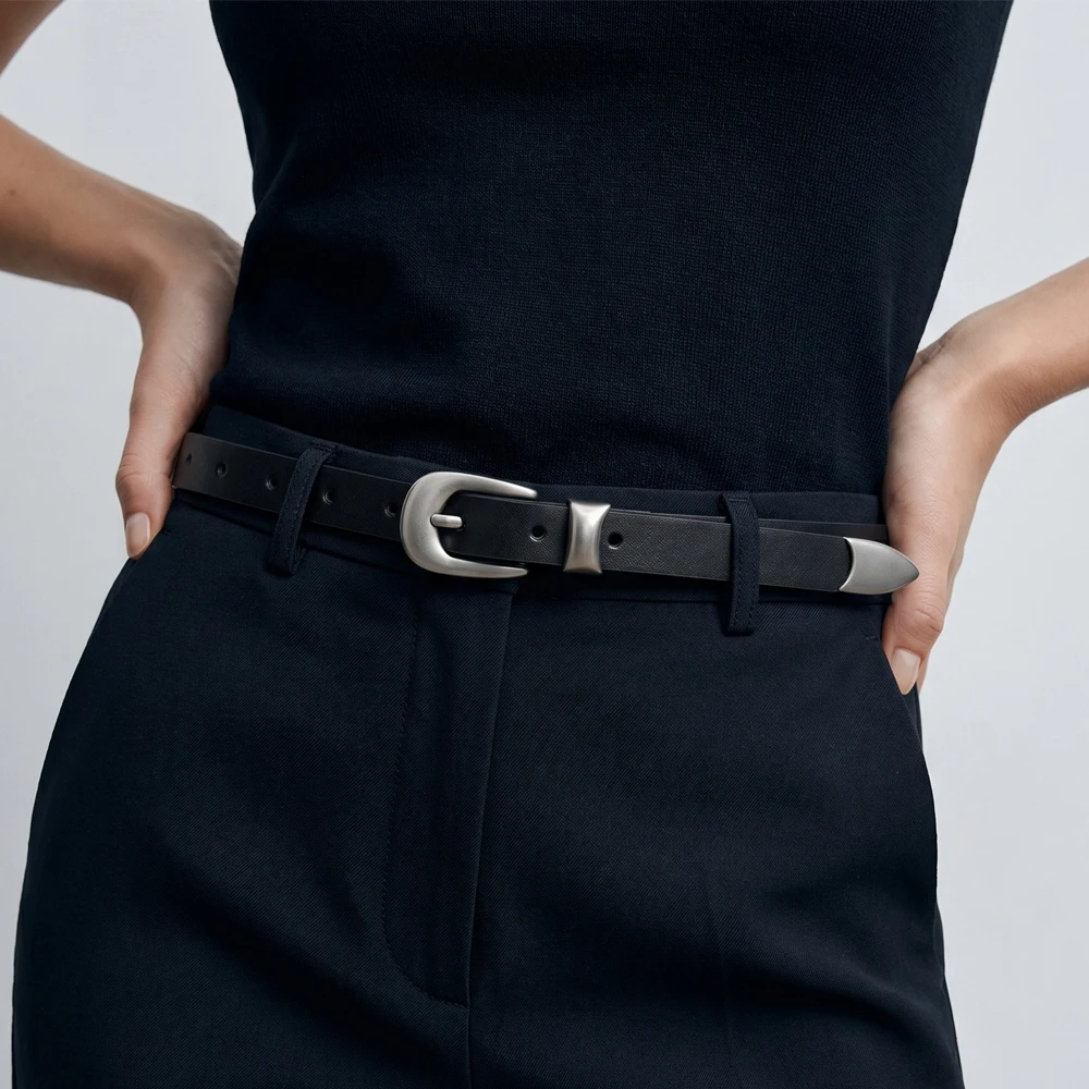 Neuer Dünner Gürtel für Damen mit Dornschließe Modischer Alltagsgürtel für Damen Hochwertiges Kleidungszubehör Lässiger Damengürtel