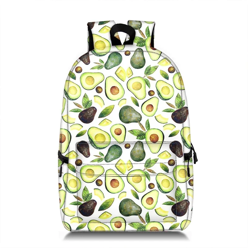 Cute Fruit Avocado Print Backpack Women Shoulder Bags for Travel Men Laptop Backpack Teenager Children School Bags Bookbag