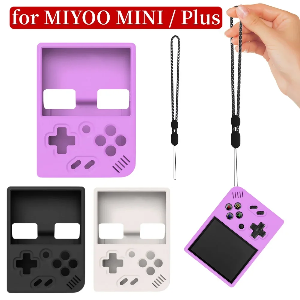 

Силиконовый чехол CoverJoy для MIYOO MINI Plus, нескользящий чехол с защитой от царапин и ремешком для ручной консоли