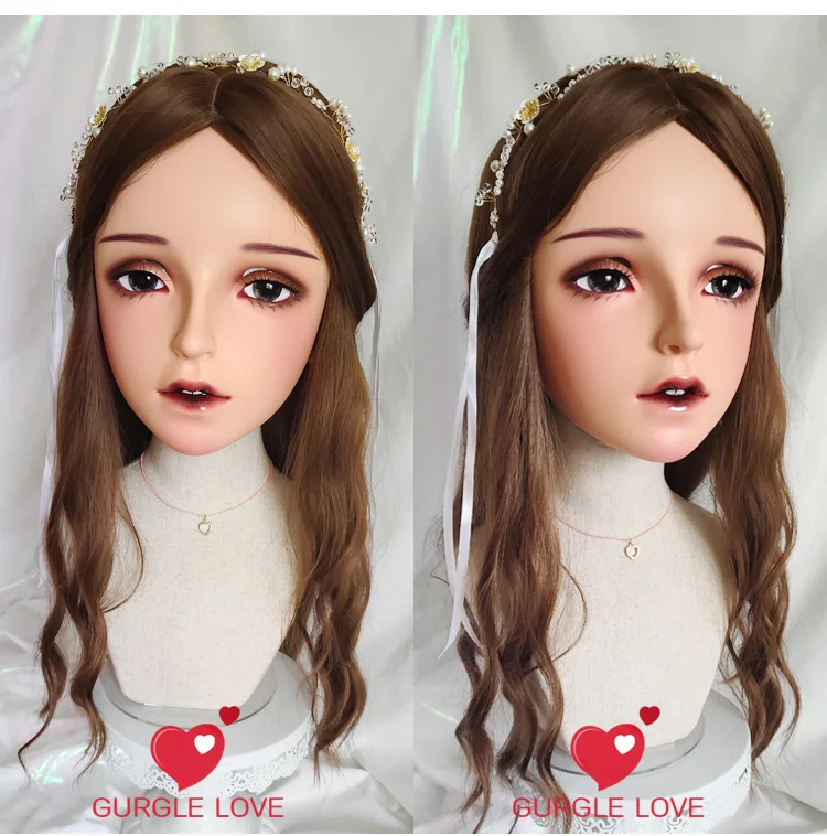 (Jia) femme douce fille résine demi-tête Kigurumi BJD yeux Crossdress Cosplay japonais Anime rôle Lolita poupée masque glisser reine
