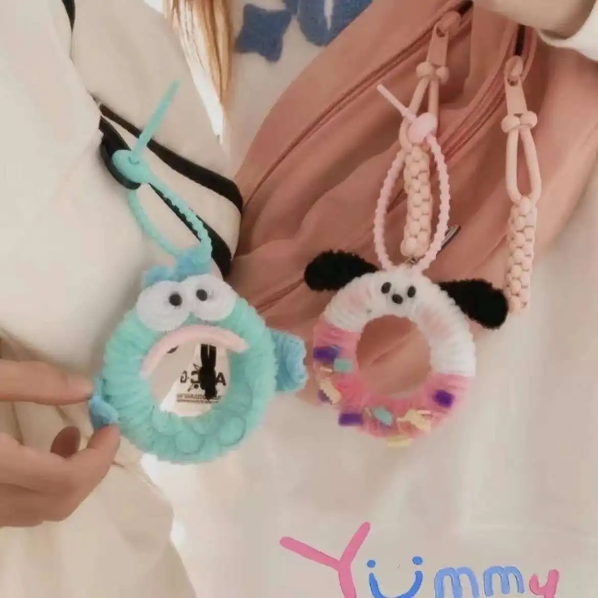 المفاتيح اليدوية التواء قضيب تقليد زهرة قلادة DIY كيت محلية الصنع هدية المفاتيح الوالدين والطفل الحرف اليدوية الإعصار عصا #4