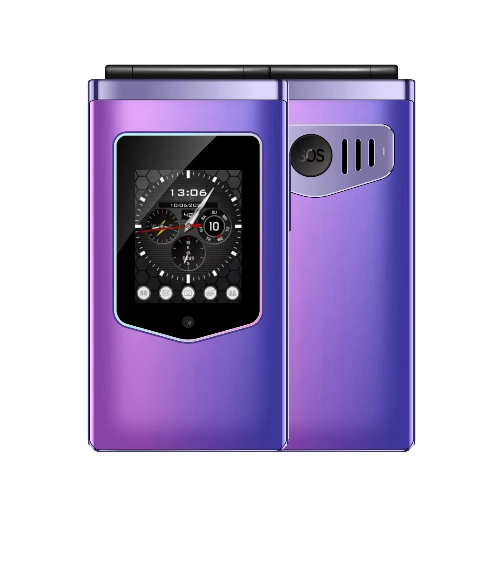 HAMTOD T8 4G Volte Flip Mobile Phone Dual SIM 2.8