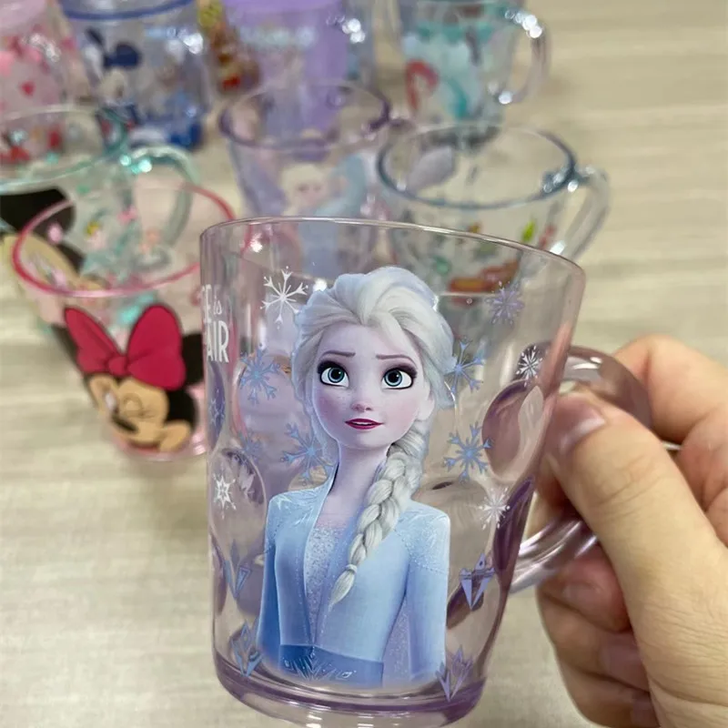 Disney princesa copos congelados 2 elsa mickey mouse copo de leite como copo de cristal crianças dente dos desenhos animados pixar sereia minnie