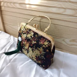 Autumn Flowers Vintage Bags Top Handle Bag Tote Women's Handbags Purses Lock Bags Chain Women Shoulder Crossbody Bags