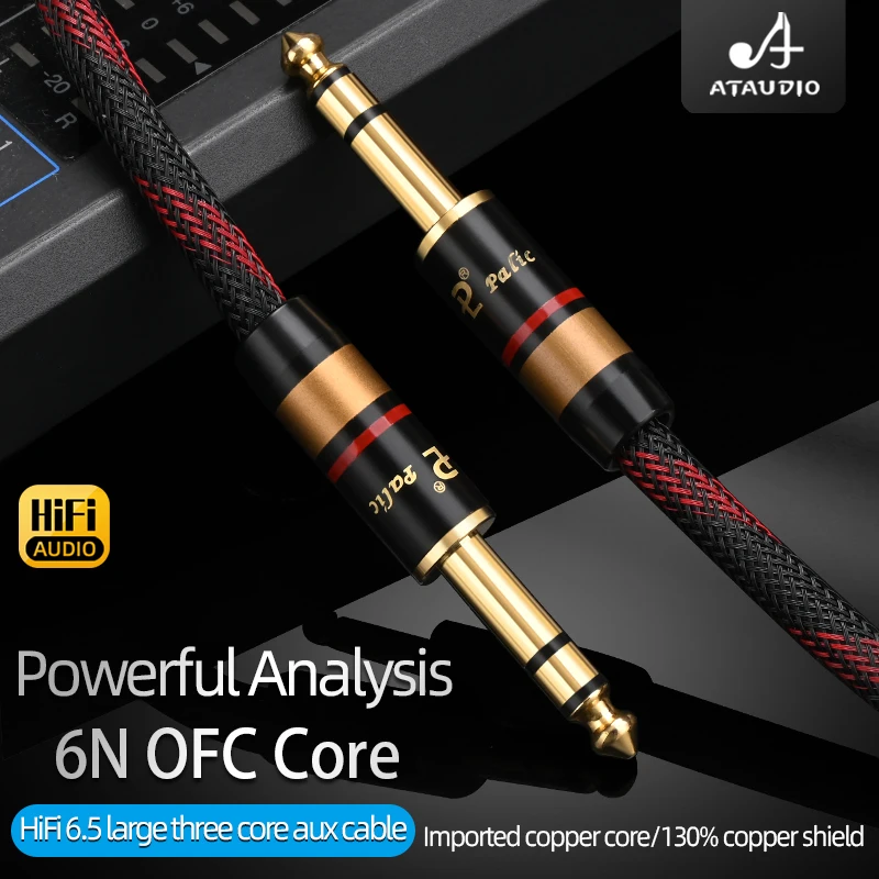 High Quality 6.35mm TRS Instrument Guitar Cable 6.35 Stereo Jack 1/4 TRS Male to Male Cable Unbalanced  Cord for Amplifier Mixer