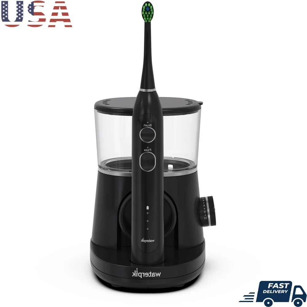 

Электрическая зубная щетка Water Flosser Combo Sonic-Fusion 2,0 3 режима Высокая низкая скорость удаления налета Расширенный аккумулятор Дорожный футляр