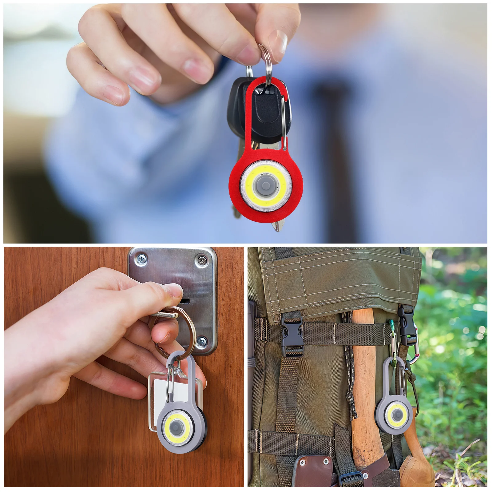 

4Pcs Mini Flashlight Keychain Lightweight Small Light with Reliable Clip for Hiking Travel Safety Essential Gear