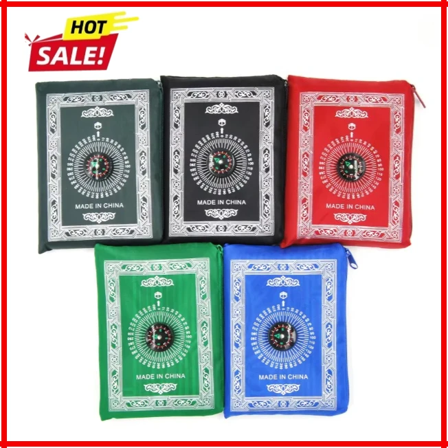 Portable Prayer Pocket Prayer Rug Islamic Gift Muslim Waterproof Praying Rug with Compass Travel Praying Blanket 100*60cm