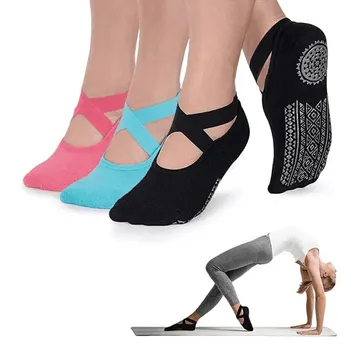 여성용 하이 퀄리티 미끄럼 방지 필라테스 양말, 통기성 붕대 요가 양말, 면 피트니스 댄스 바레 발레 스포츠 양말 