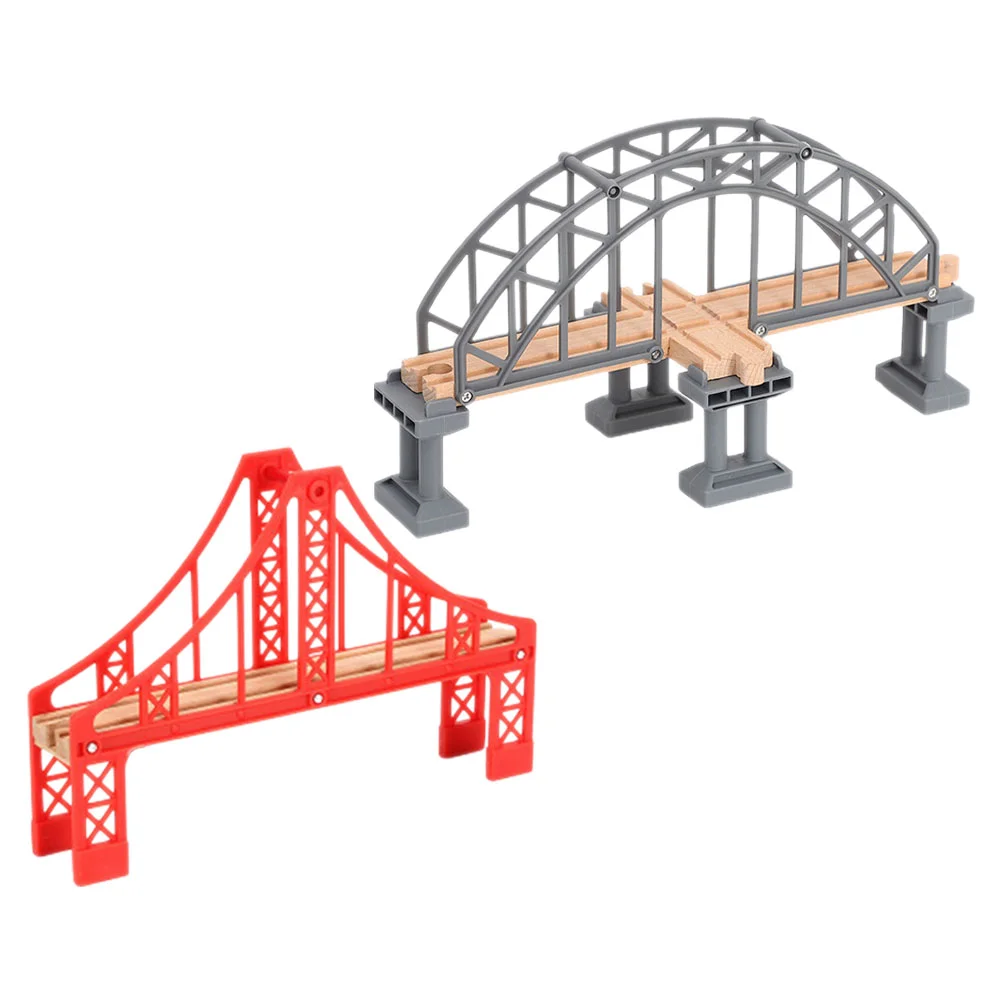 2 Pcs Train Bridge Model Toys Replacement Track Cross Little Plastic Supplies Accessories Educational