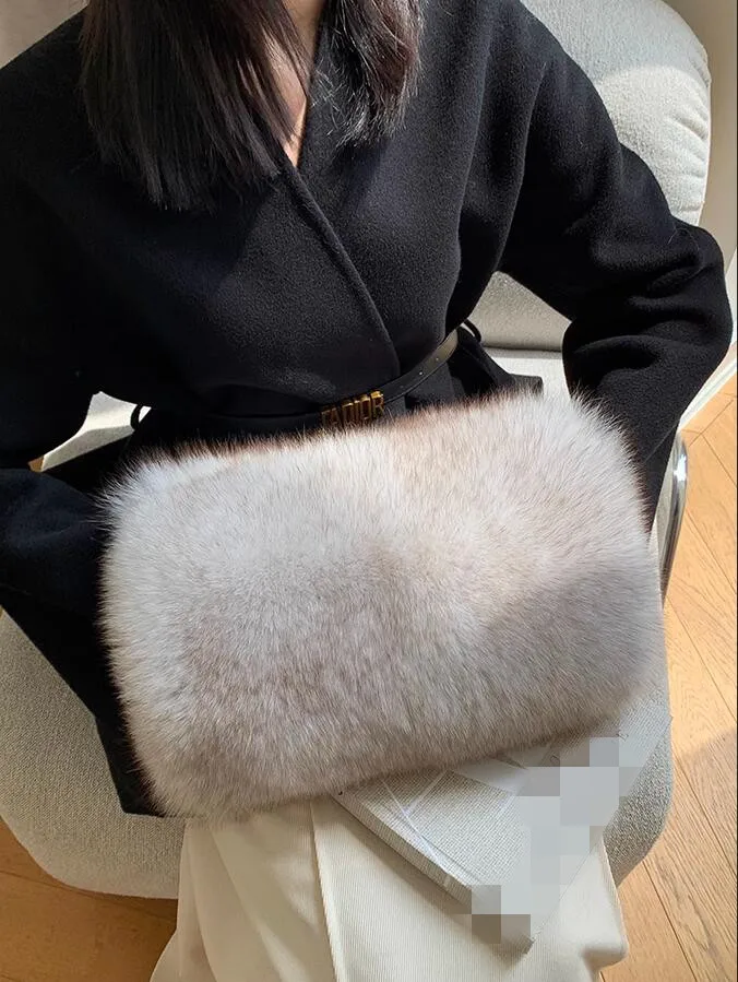 Genuine Mink Fur Hand Warmer Girl Luxury Winter Hand Pillow For Women