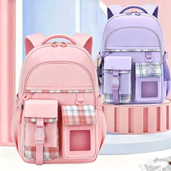 Novo tipo de mochila leve escola primária meninas mochila infantil grande capacidade proteção da coluna atacado à prova dwaterproof água