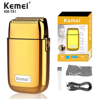 Hot Sale Kemei KM-TX1 USB charging Rechargeable Electric Shaver Metal Body Shaving Trimmer Reciprocating Razor For Men