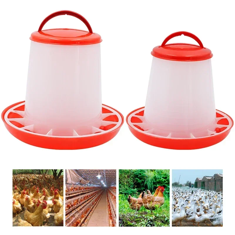 1/3/5/9Kg Automatic Chicken Feeder Bucket Rooster Hen Feeding Device, Farm Animal Poultry Quail Pigeon Feeding Supplies