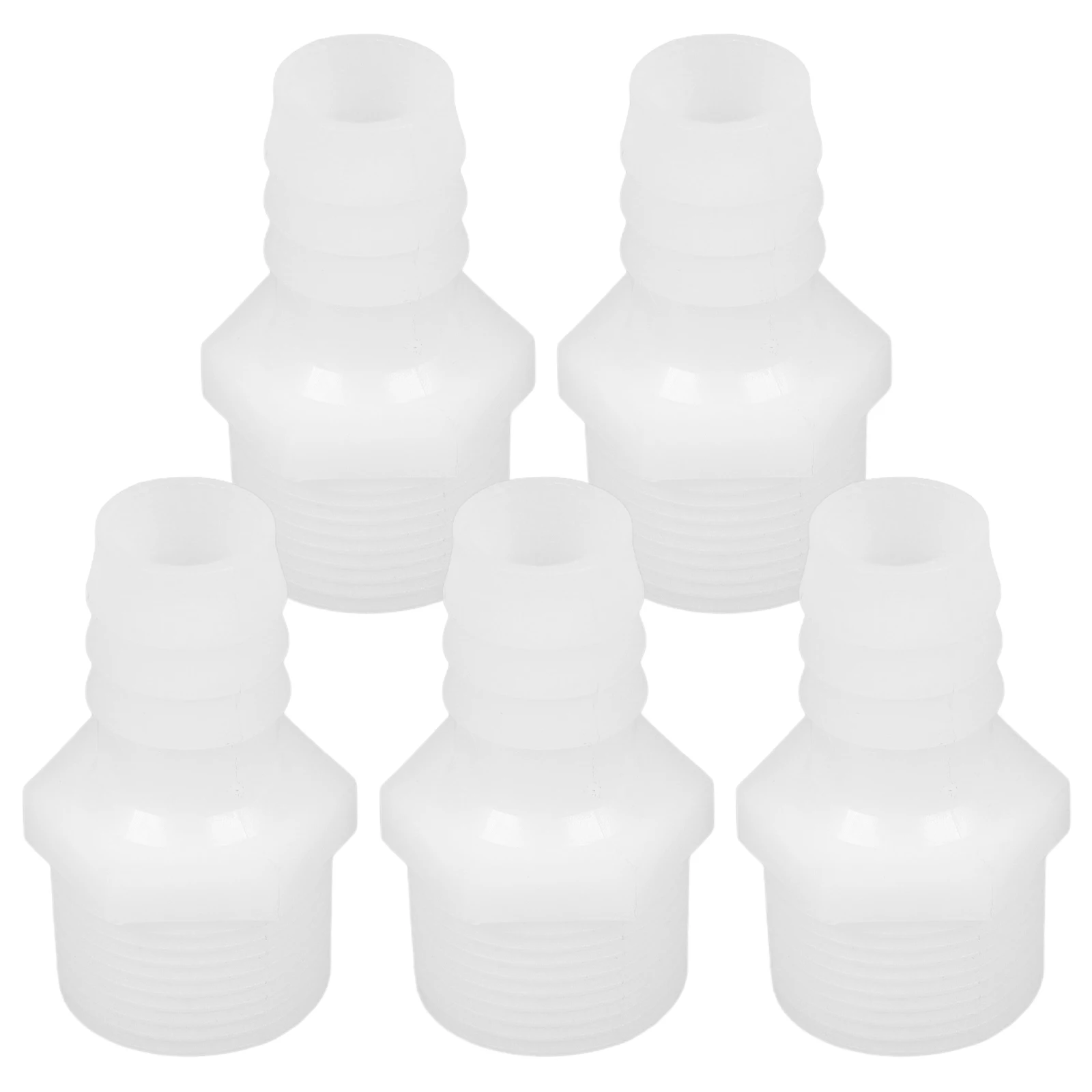 

5pcs Plastic Hose Barb Fitting White Connection Leak Free Threaded Adapter For Plumbing Tasks Installation Projects