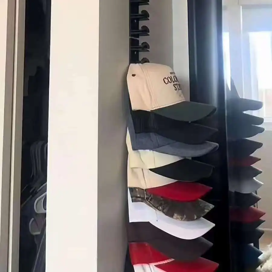 24 Caps Storage Organizer with Magnetic Interlocking, No Drill Installation for Closet & Wall, Dual Modular Cap Rack - Detail 1