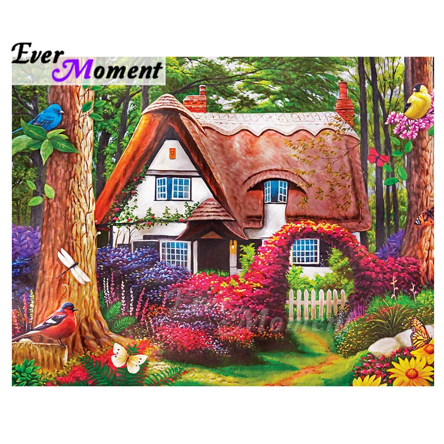 

Алмазная картина Ever Moment, ручная работа, дом, цветочная дверь, полная квадратная 5D DIY, Алмазная вышивка, мозаичное украшение для дома ASF1904
