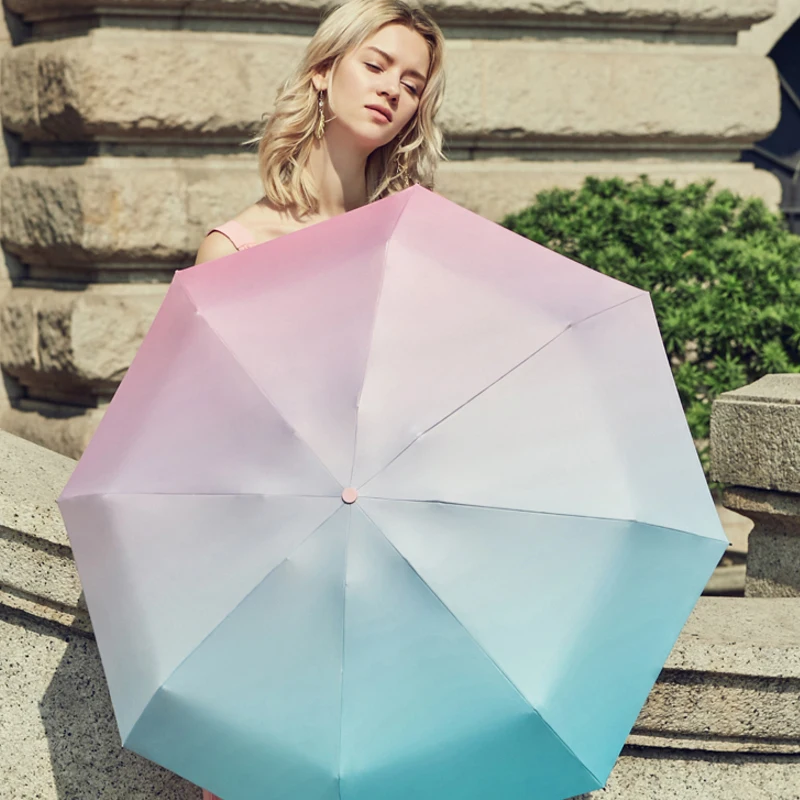 Youpin ZUODU Pocket Mini Umbrella Women Gradient Sun Protection UV Folding Umbrella Beach Sun Rain Compact 5 Foldable Umbrellas