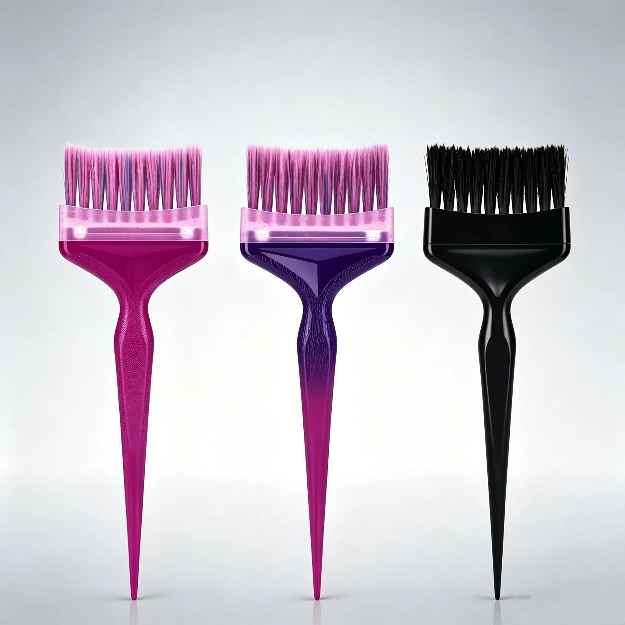 Replaceable Head Hair Dye Brush, Soft Bristle Tint Applicator with Pintail for Salon Home Coloring Perming Highlighting
