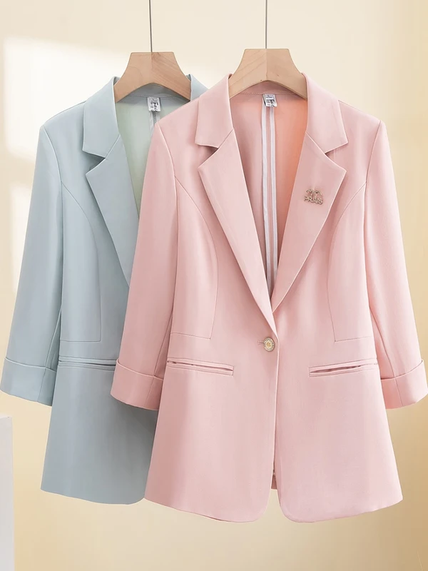 

Женский деловой костюм-пиджак Busin 2025: Новинка Весна-Лето, Профессиональный Элегантный Комплект Малого Размера, Премиум-класс, Верхняя одежда в западном стиле