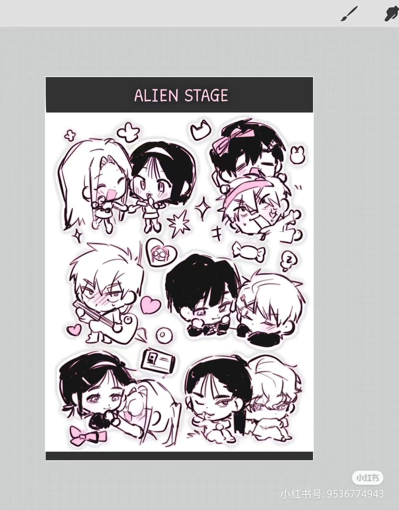 ALIEN STAGE IVAN & TILL Sticker Anime Waterproof Sticker Cute Student Stationery Children School Supplies Decorative Friend Gift